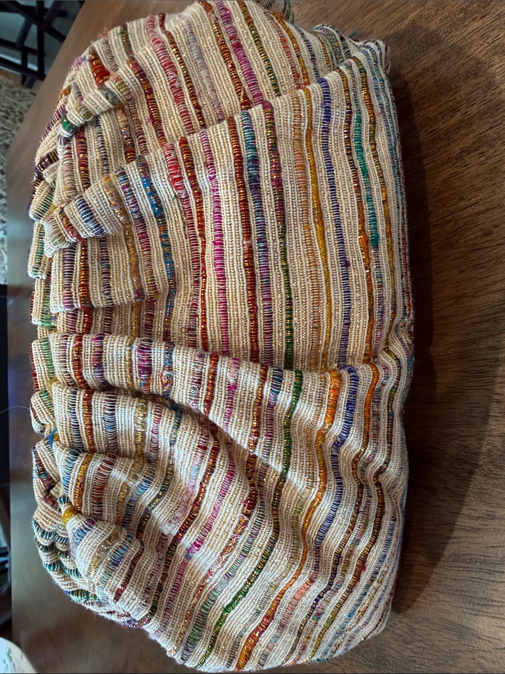 NWOT Tuckernuck Cream Knit Circle Skirt with Multicolor Stripes